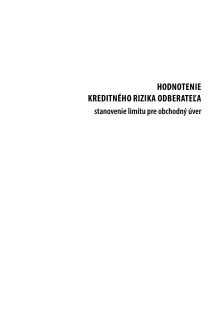 Hodnotenie kreditného rizika odberateľa